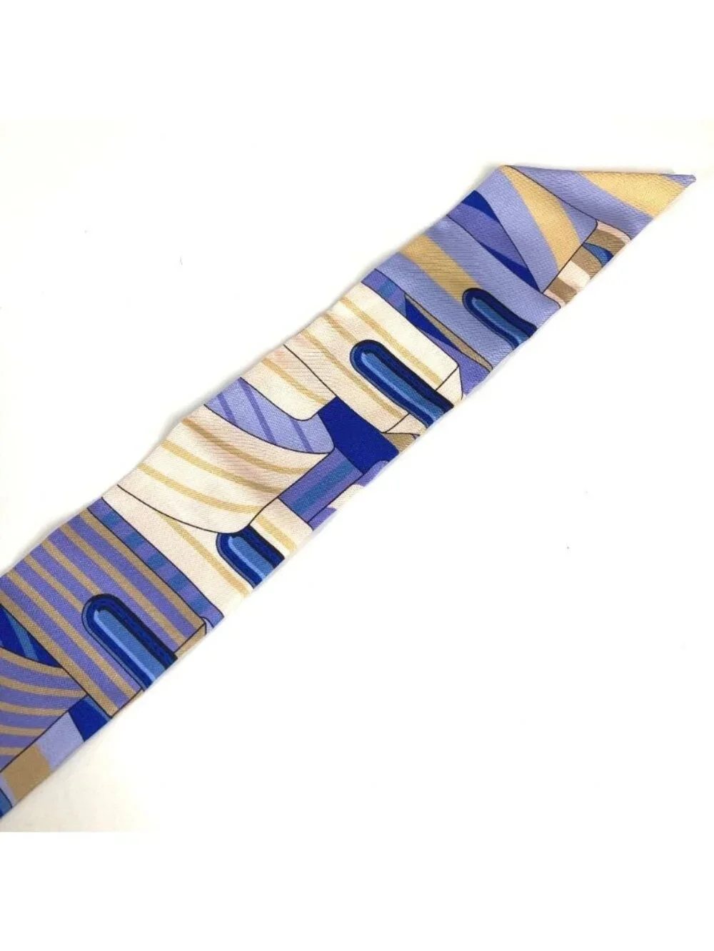 Hermes Scarf Twilly Tiri Silk Blue - Picture 4 of 9